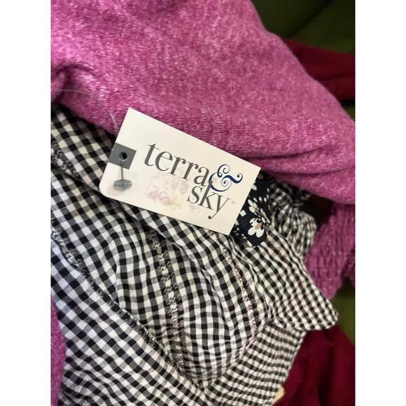 knit blouse sweater mauve pink raspberry women's 1x keyhole soft easy to wear - Picture 8 of 16